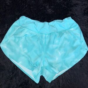 Blue tie-dye Athletica running shorts